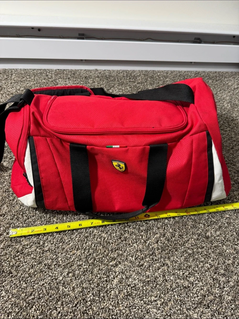 Puma x Ferrari mens red 10 anniversary lightweight travel duffel bag EUC